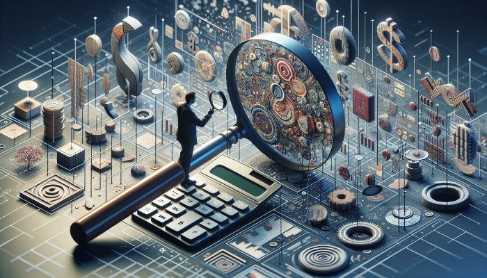 How Debt Consolidation Influences Savings Goals: A Comprehensive Guide | DCL Individual scrutinising financial documents with a magnifying glass, surrounded by bills and a calculator, evaluating debt consolidation terms.