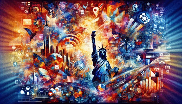 A digital collage with global icons, social media symbols, and analytics graphs representing universal content optimisation strategies.