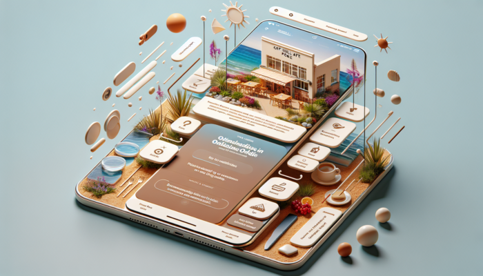 website redesign in Poole for small business: Modern Poole café website redesign showcasing intuitive navigation, simplified menu on a seamless mobile interface, and vibrant coastal backgrounds.