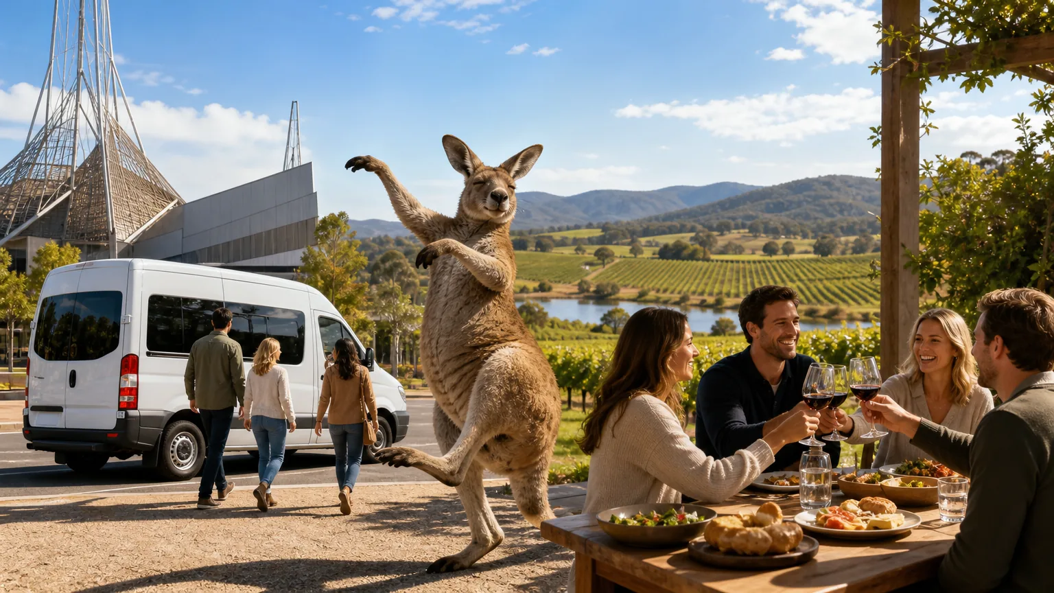Dancing Kangaroo: visual reference for 3. Dancing Kangaroo: Convenient Pickup from the Arts Centre with Set Itinerary and Inclusive Lunch