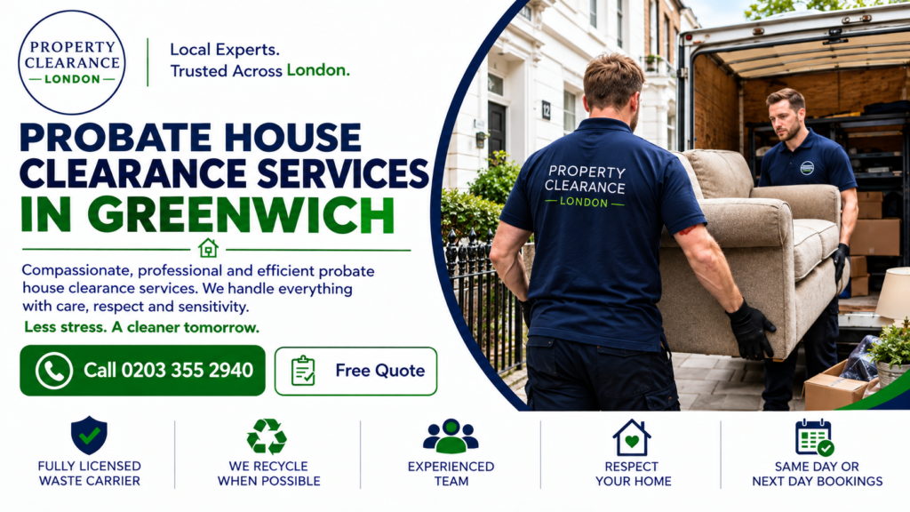 Probate House Clearance Services in Greenwich Available Now